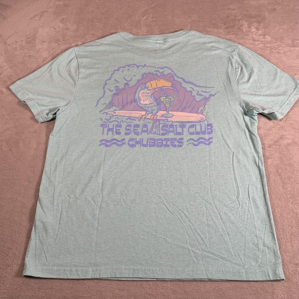 Chubbies Shirt Mens Small Blue Sea Salt Club Toucan Graphic Tee Casual Weekend